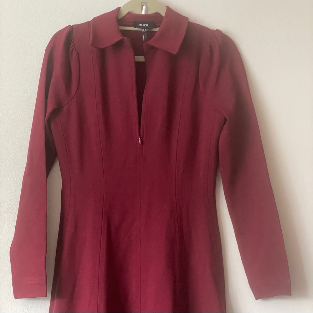 ME+EM Travel Tailoring Zip Front nursing Midi Maxi Dress Ponte Jersey career red - Picture 10 of 13